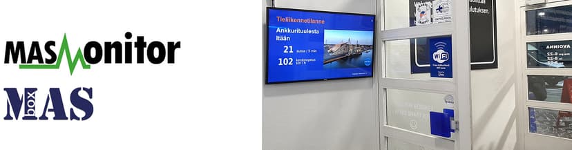 Masmonitor-näyttöpalvelun näkymiä.